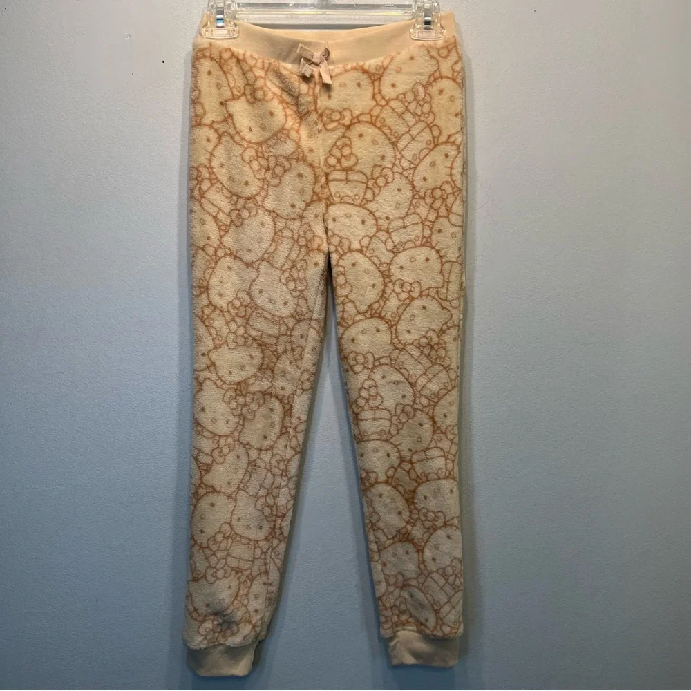Sanrio Hello Kitty Kids Girls Cozy Fleece PJ Pajama Jogger Set Size Large